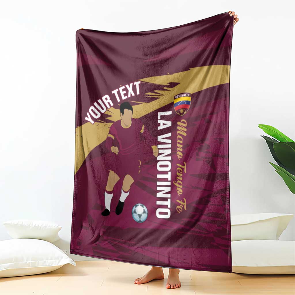 Custom Venezuela Football Blanket Mano Tengo Fe La Vinotinto