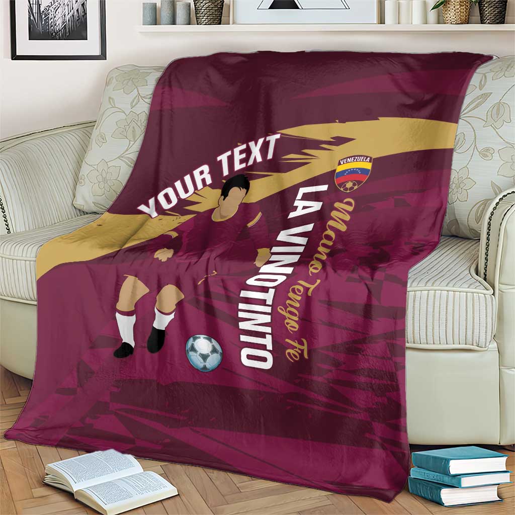 Custom Venezuela Football Blanket Mano Tengo Fe La Vinotinto