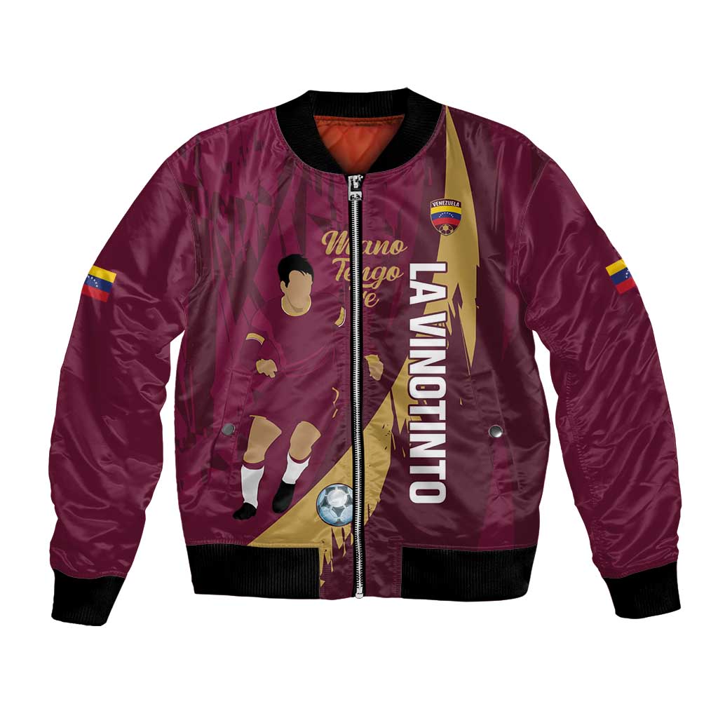 Custom Venezuela Football Bomber Jacket Mano Tengo Fe La Vinotinto