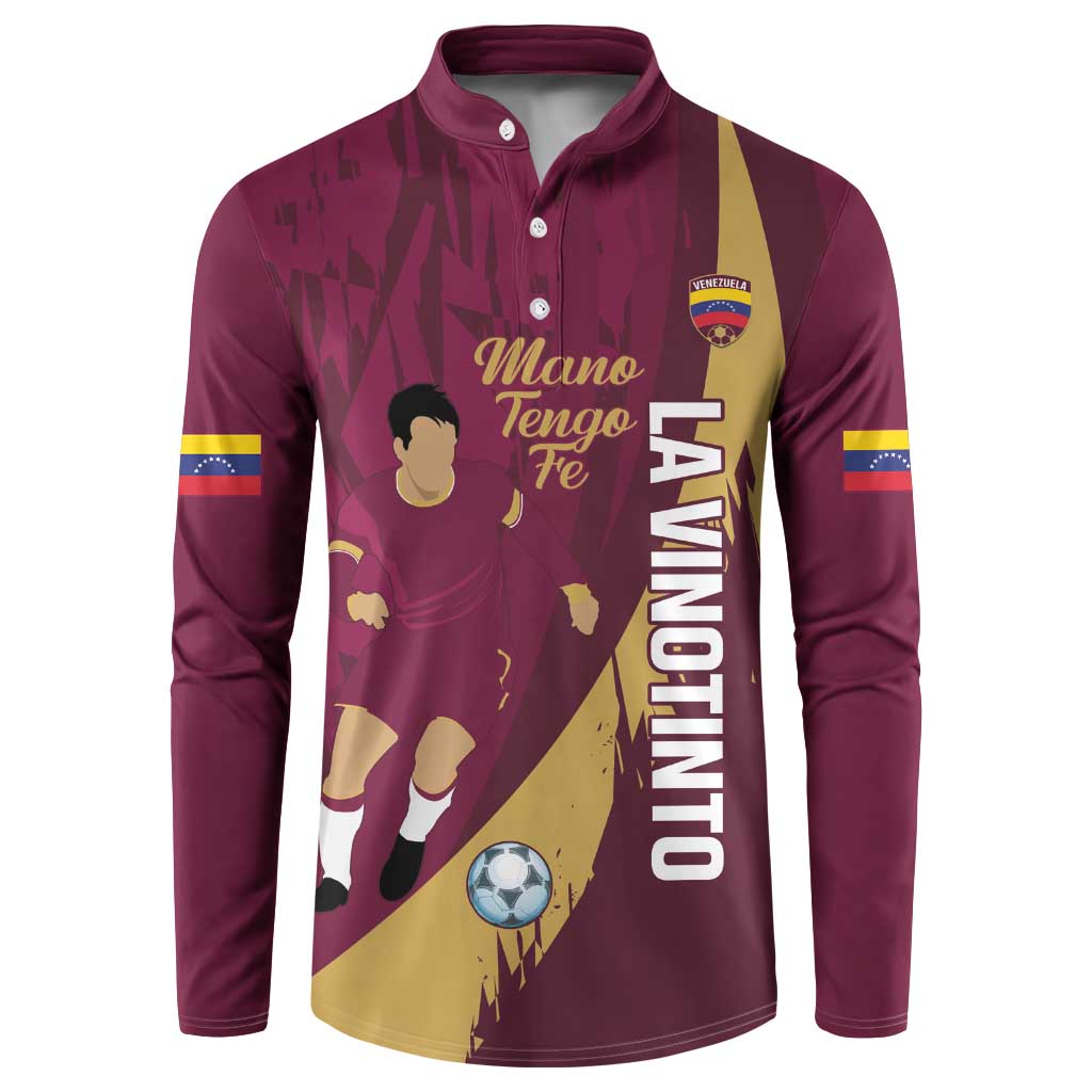 Custom Venezuela Football Button Sweatshirt Mano Tengo Fe La Vinotinto