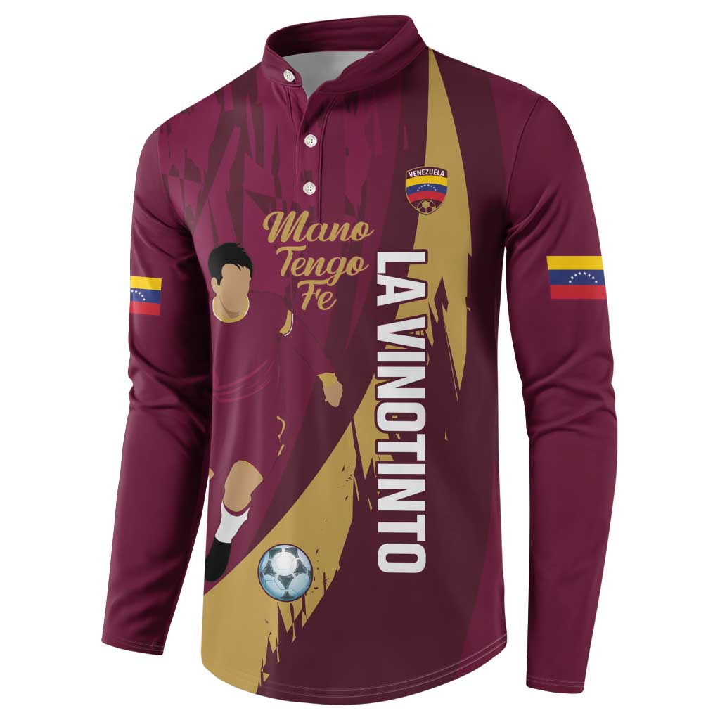 Custom Venezuela Football Button Sweatshirt Mano Tengo Fe La Vinotinto