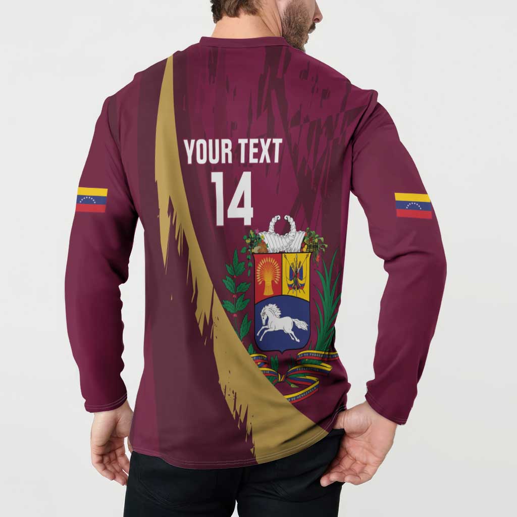 Custom Venezuela Football Button Sweatshirt Mano Tengo Fe La Vinotinto
