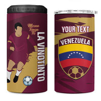 Custom Venezuela Football 4 in 1 Can Cooler Tumbler Mano Tengo Fe La Vinotinto