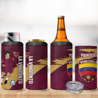 Custom Venezuela Football 4 in 1 Can Cooler Tumbler Mano Tengo Fe La Vinotinto
