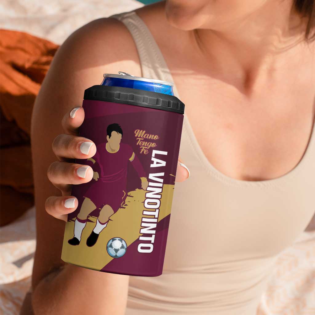 Custom Venezuela Football 4 in 1 Can Cooler Tumbler Mano Tengo Fe La Vinotinto