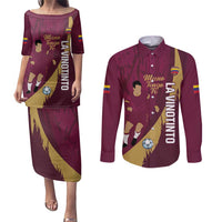 Custom Venezuela Football Couples Matching Puletasi and Long Sleeve Button Shirt Mano Tengo Fe La Vinotinto
