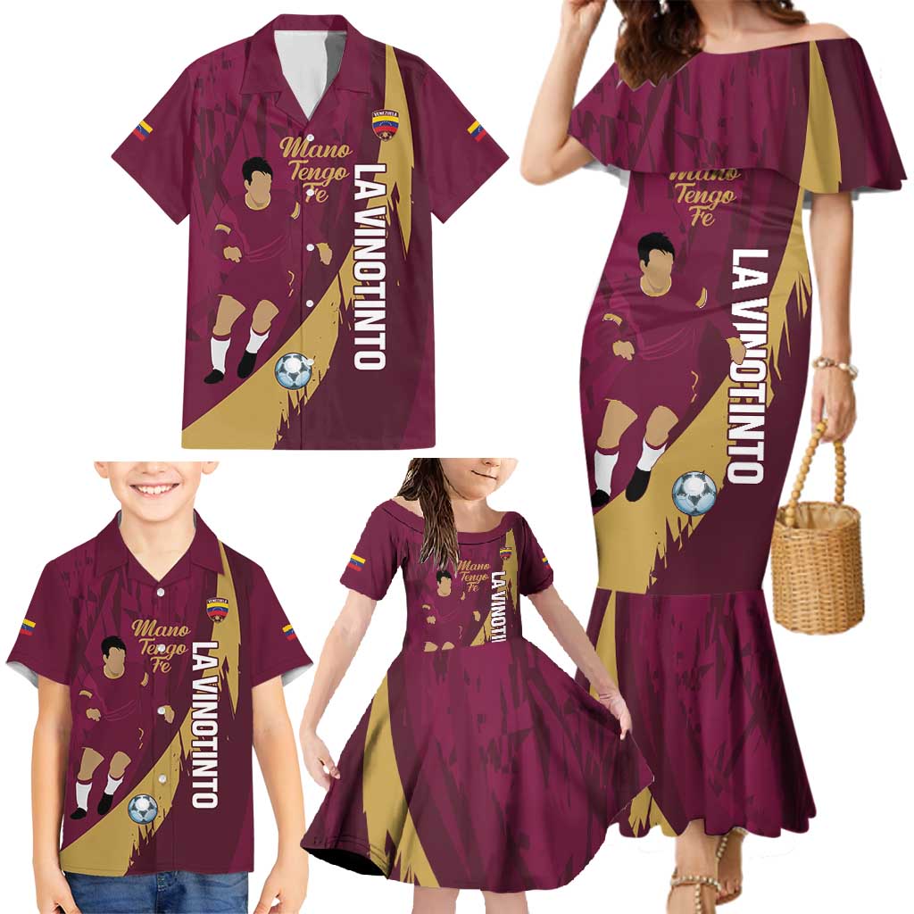 Custom Venezuela Football Family Matching Mermaid Dress and Hawaiian Shirt Mano Tengo Fe La Vinotinto