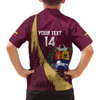 Custom Venezuela Football Family Matching Off Shoulder Maxi Dress and Hawaiian Shirt Mano Tengo Fe La Vinotinto