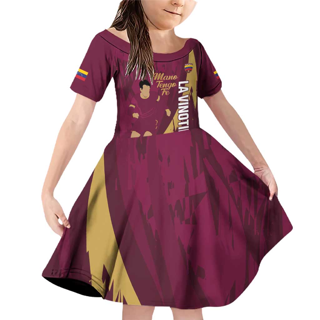 Custom Venezuela Football Family Matching Off Shoulder Short Dress and Hawaiian Shirt Mano Tengo Fe La Vinotinto