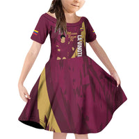 Custom Venezuela Football Family Matching Off Shoulder Short Dress and Hawaiian Shirt Mano Tengo Fe La Vinotinto