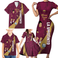 Custom Venezuela Football Family Matching Short Sleeve Bodycon Dress and Hawaiian Shirt Mano Tengo Fe La Vinotinto