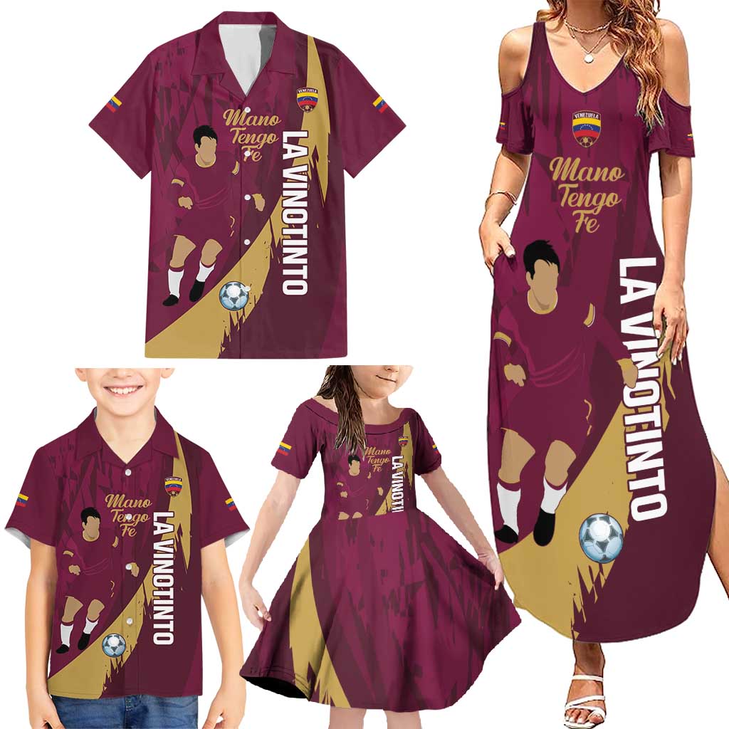 Custom Venezuela Football Family Matching Summer Maxi Dress and Hawaiian Shirt Mano Tengo Fe La Vinotinto