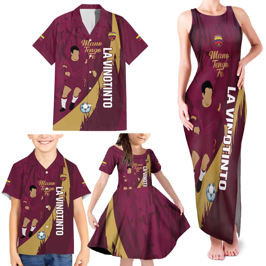 Custom Venezuela Football Family Matching Tank Maxi Dress and Hawaiian Shirt Mano Tengo Fe La Vinotinto