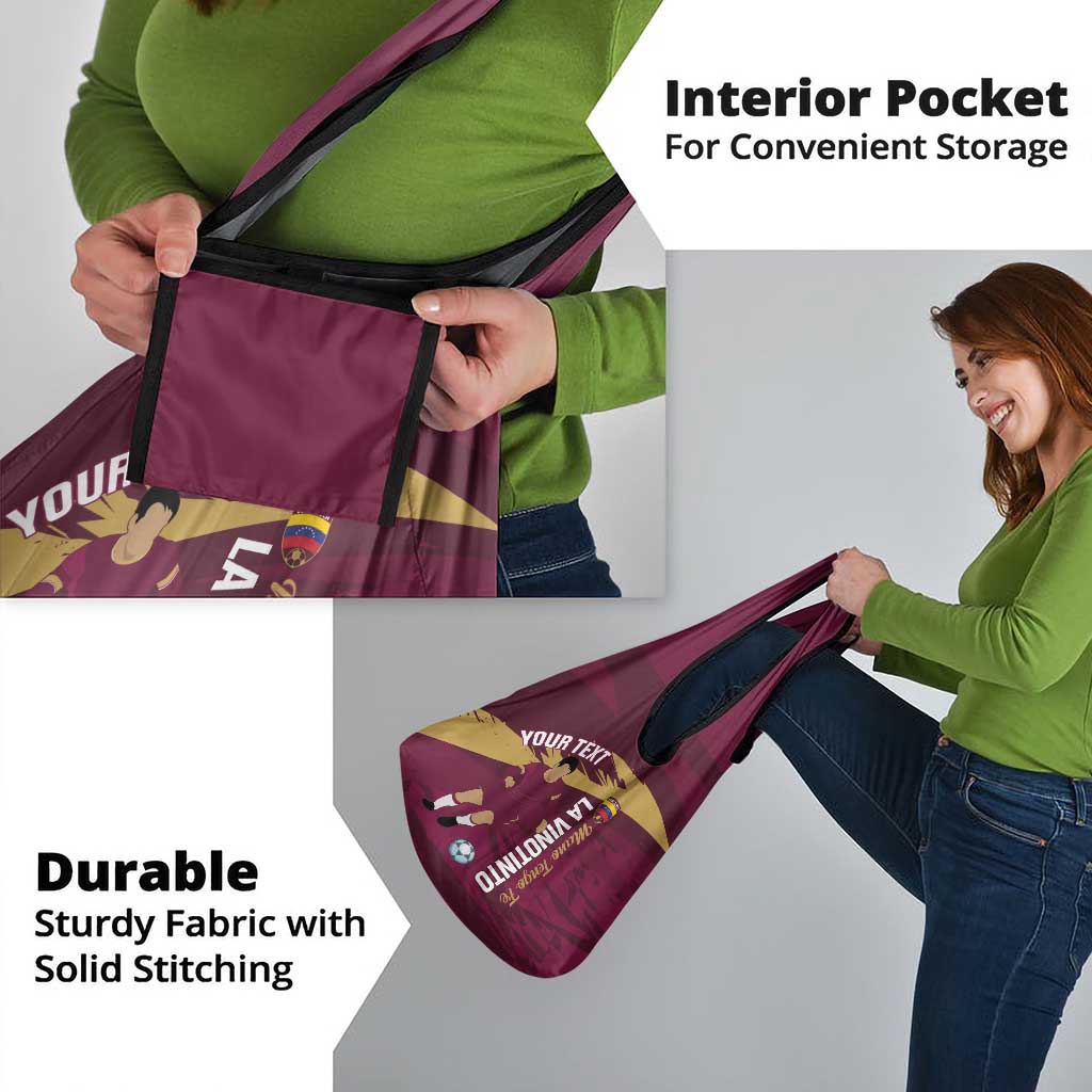 Custom Venezuela Football Grocery Bag Mano Tengo Fe La Vinotinto