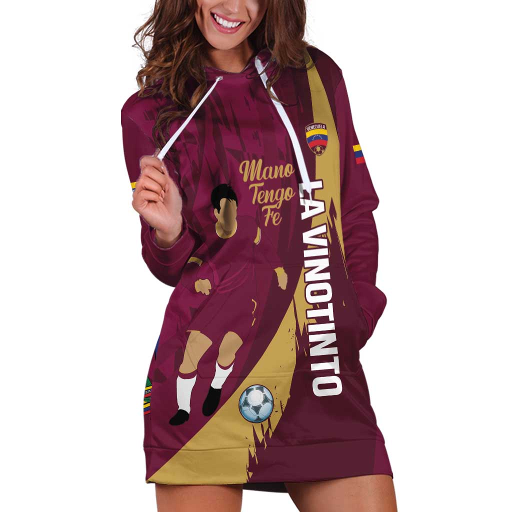 Custom Venezuela Football Hoodie Dress Mano Tengo Fe La Vinotinto