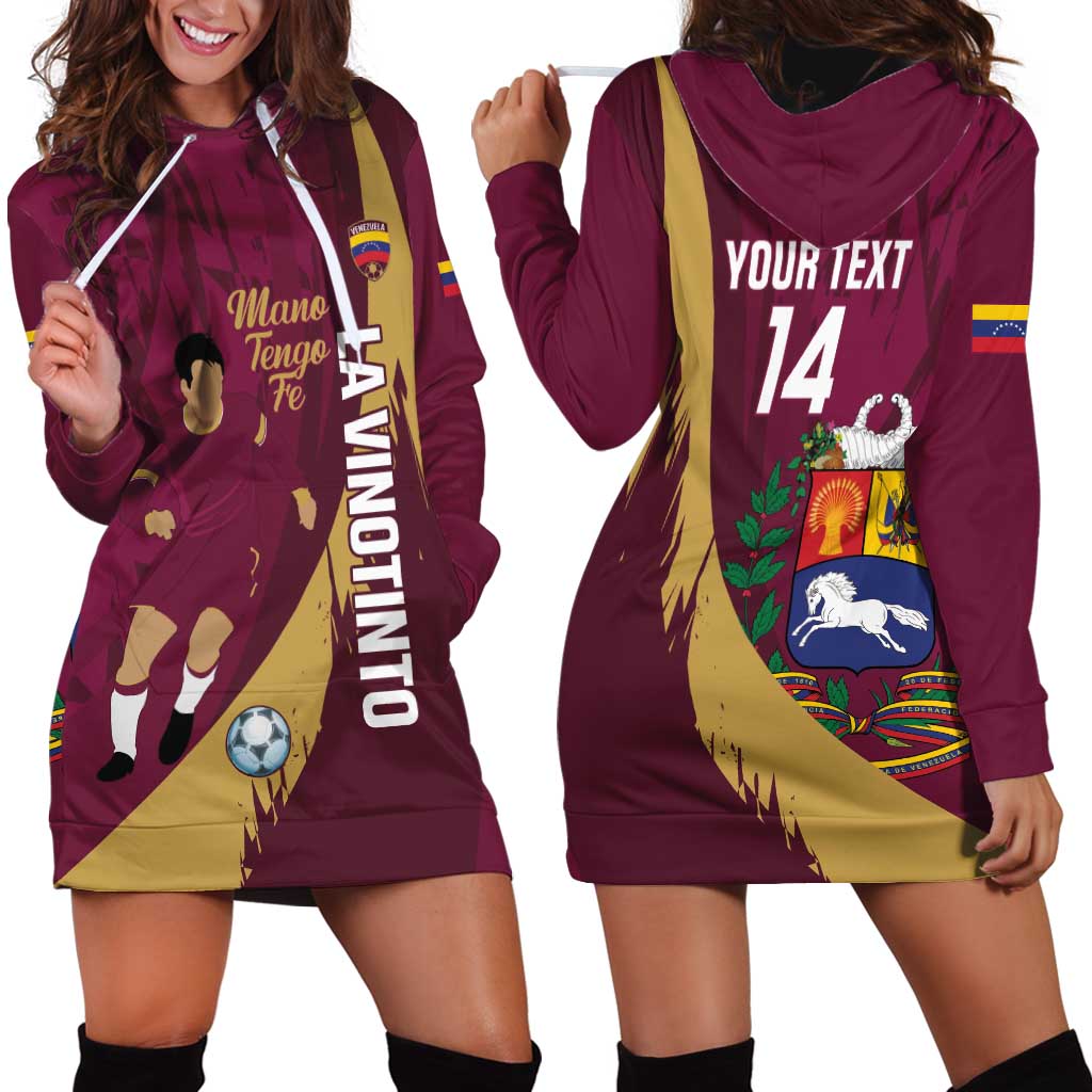 Custom Venezuela Football Hoodie Dress Mano Tengo Fe La Vinotinto