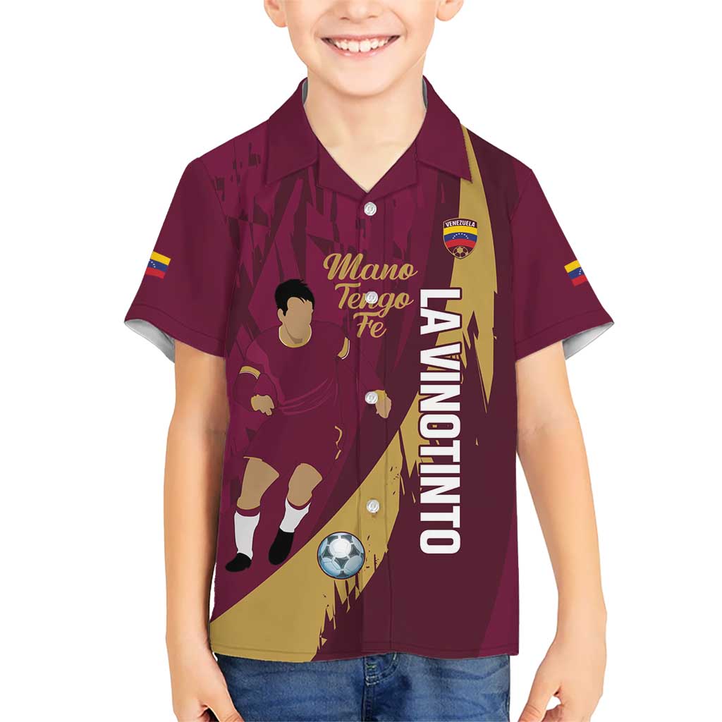 Custom Venezuela Football Kid Hawaiian Shirt Mano Tengo Fe La Vinotinto