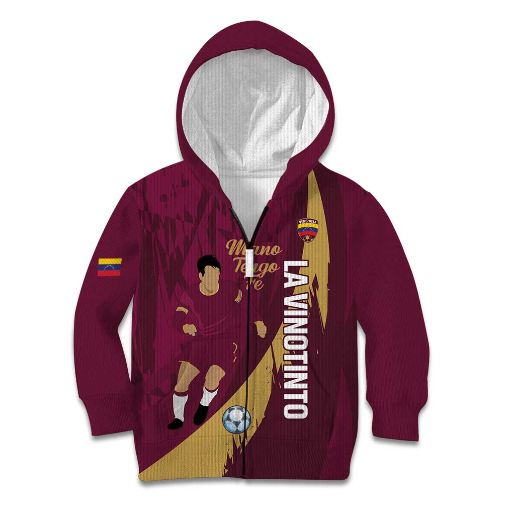 Custom Venezuela Football Kid Hoodie Mano Tengo Fe La Vinotinto