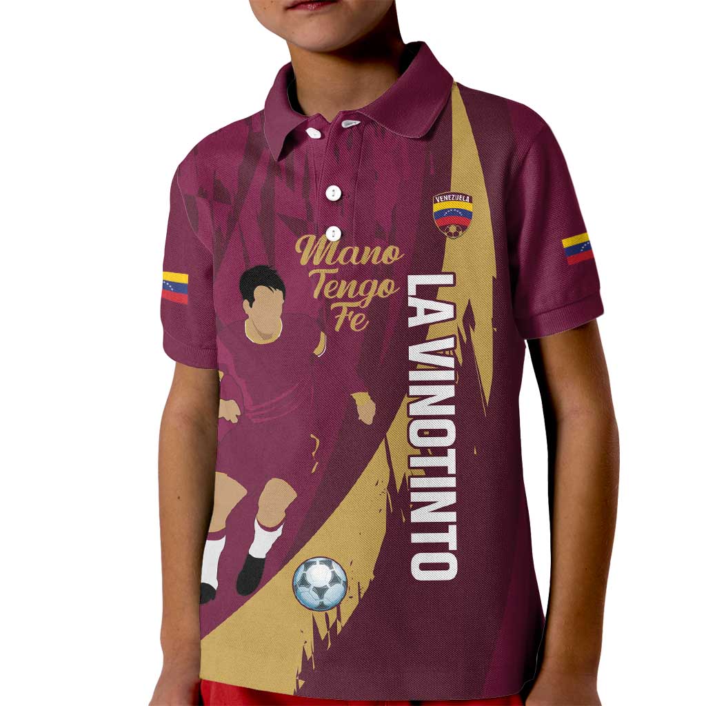 Custom Venezuela Football Kid Polo Shirt Mano Tengo Fe La Vinotinto