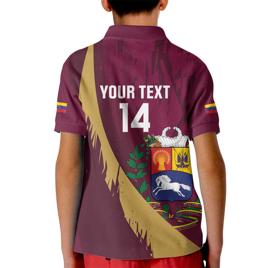 Custom Venezuela Football Kid Polo Shirt Mano Tengo Fe La Vinotinto