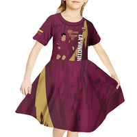 Custom Venezuela Football Kid Short Sleeve Dress Mano Tengo Fe La Vinotinto