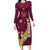 Custom Venezuela Football Long Sleeve Bodycon Dress Mano Tengo Fe La Vinotinto