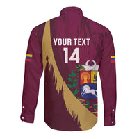 Custom Venezuela Football Long Sleeve Button Shirt Mano Tengo Fe La Vinotinto