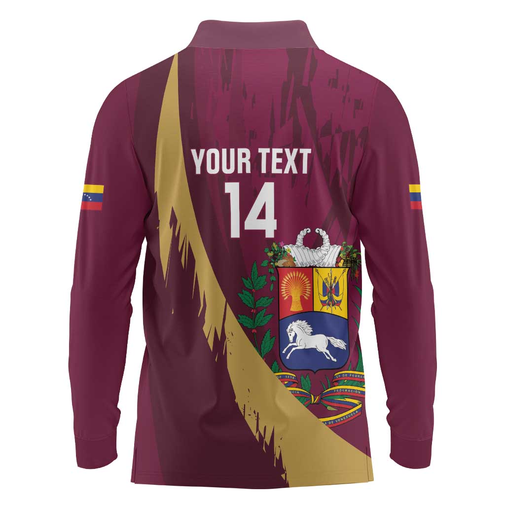 Custom Venezuela Football Long Sleeve Polo Shirt Mano Tengo Fe La Vinotinto
