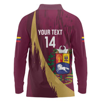 Custom Venezuela Football Long Sleeve Polo Shirt Mano Tengo Fe La Vinotinto