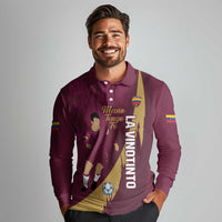 Custom Venezuela Football Long Sleeve Polo Shirt Mano Tengo Fe La Vinotinto