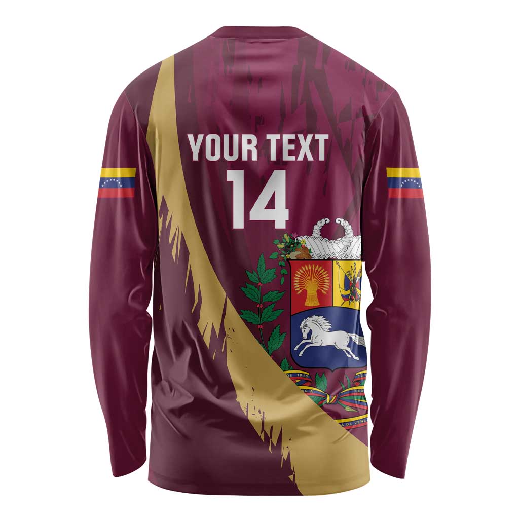 Custom Venezuela Football Long Sleeve Shirt Mano Tengo Fe La Vinotinto
