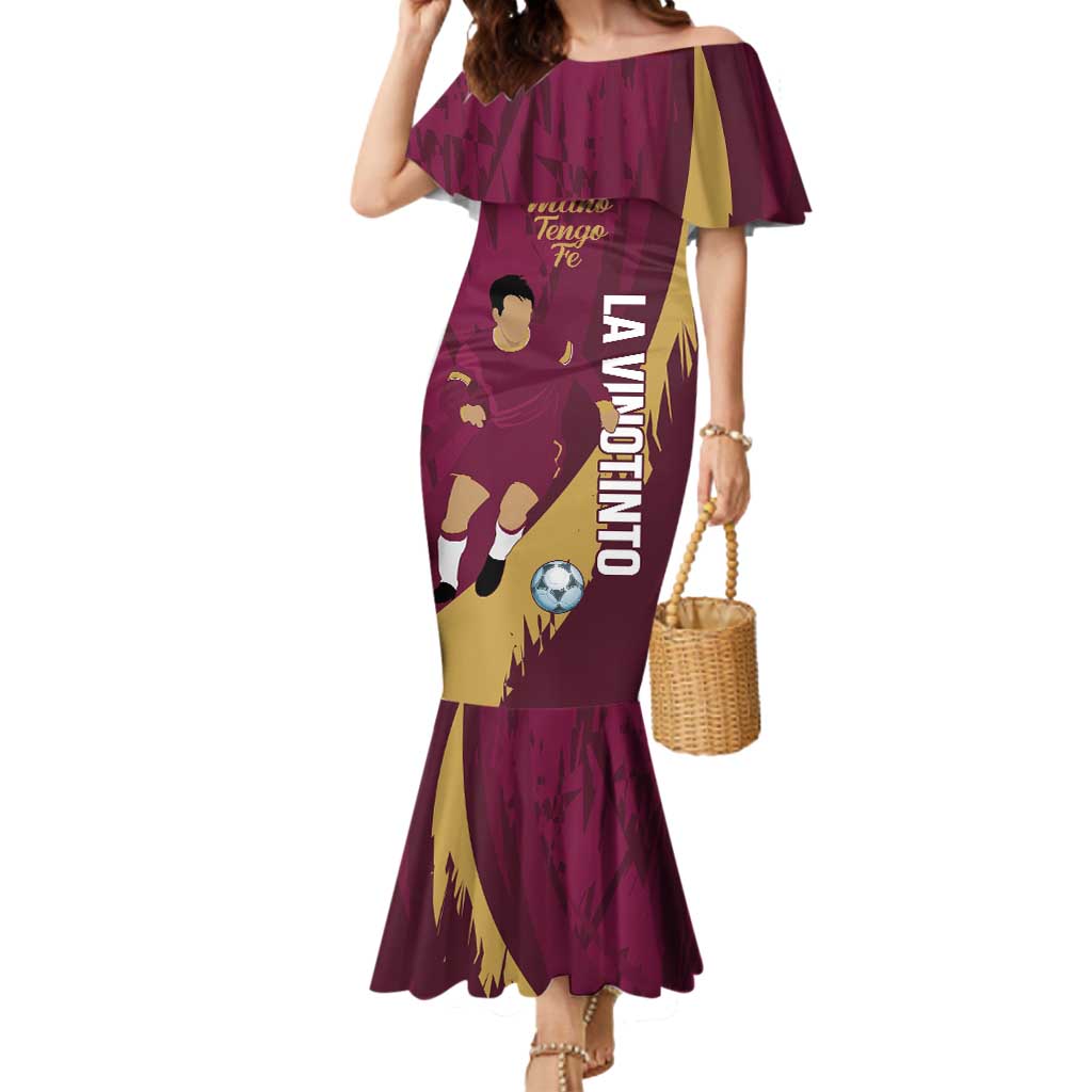 Custom Venezuela Football Mermaid Dress Mano Tengo Fe La Vinotinto