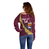 Custom Venezuela Football Off Shoulder Sweater Mano Tengo Fe La Vinotinto