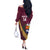 Custom Venezuela Football Off The Shoulder Long Sleeve Dress Mano Tengo Fe La Vinotinto