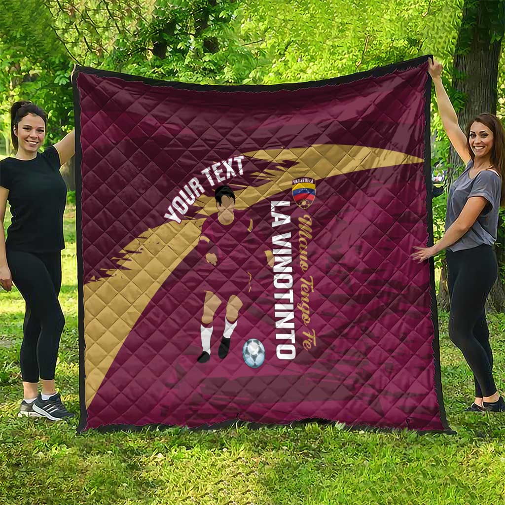 Custom Venezuela Football Quilt Mano Tengo Fe La Vinotinto