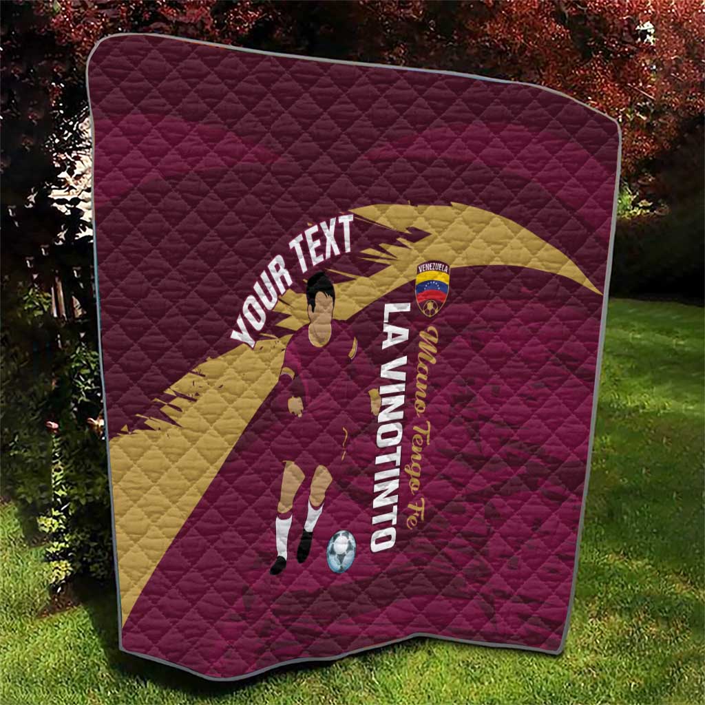 Custom Venezuela Football Quilt Mano Tengo Fe La Vinotinto