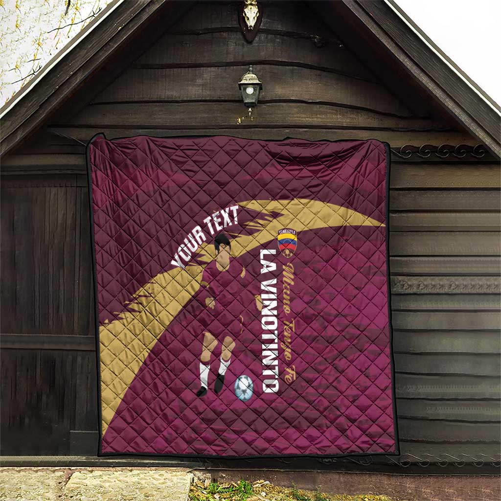 Custom Venezuela Football Quilt Mano Tengo Fe La Vinotinto