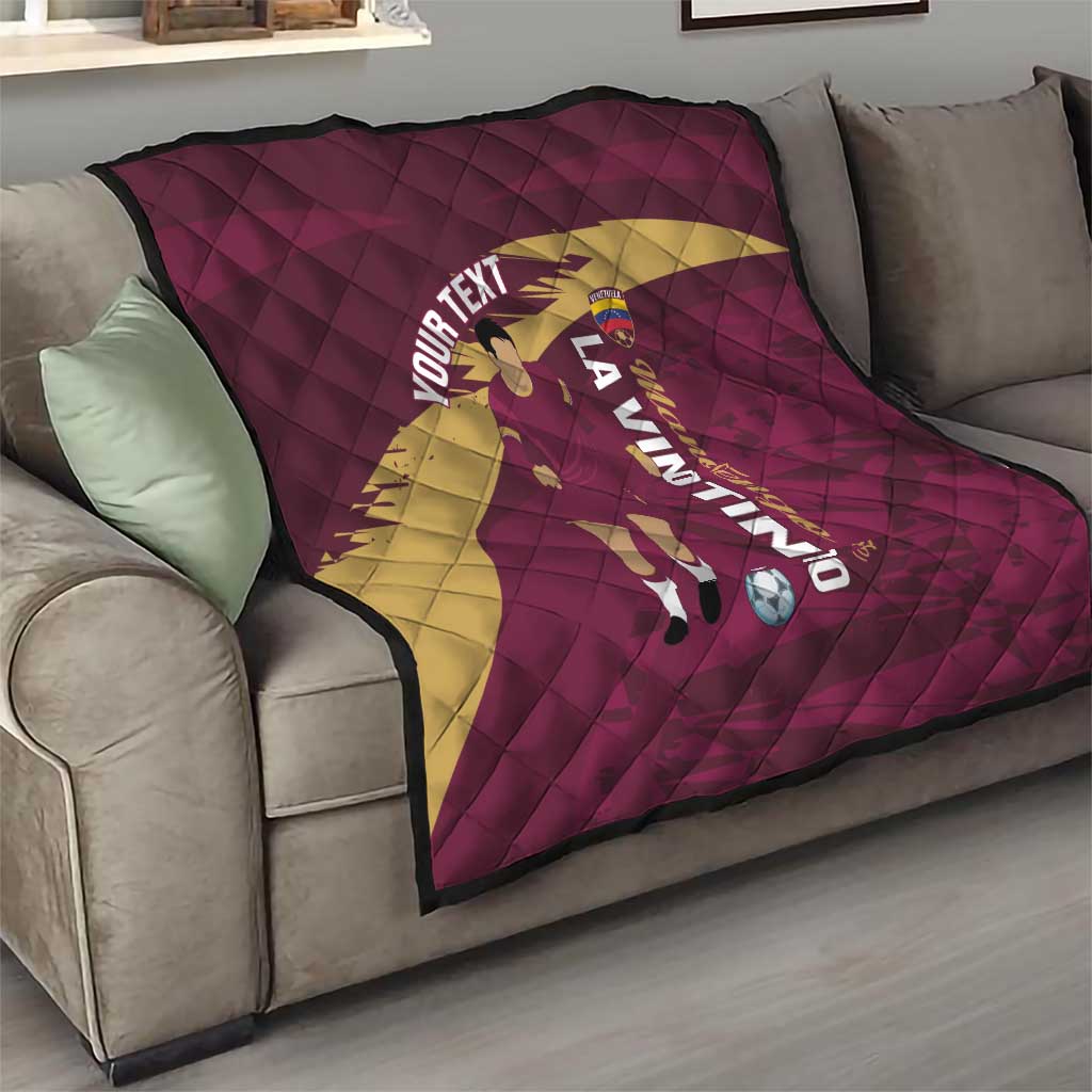 Custom Venezuela Football Quilt Mano Tengo Fe La Vinotinto