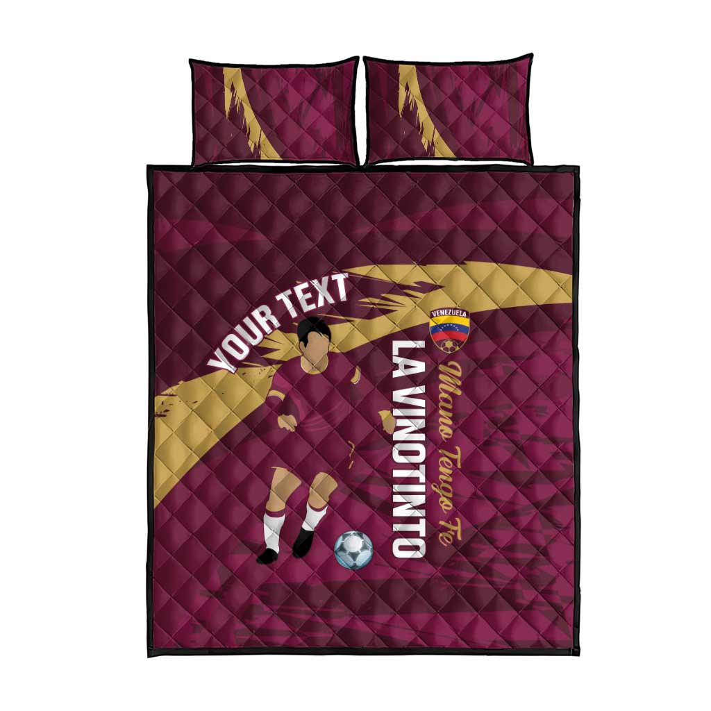 Custom Venezuela Football Quilt Bed Set Mano Tengo Fe La Vinotinto