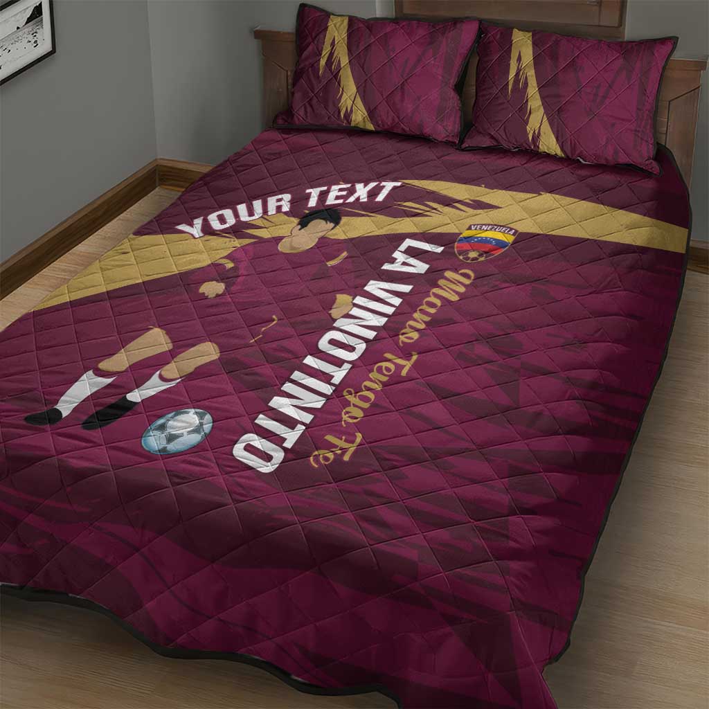 Custom Venezuela Football Quilt Bed Set Mano Tengo Fe La Vinotinto
