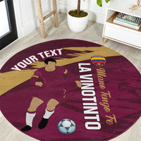 Custom Venezuela Football Round Carpet Mano Tengo Fe La Vinotinto