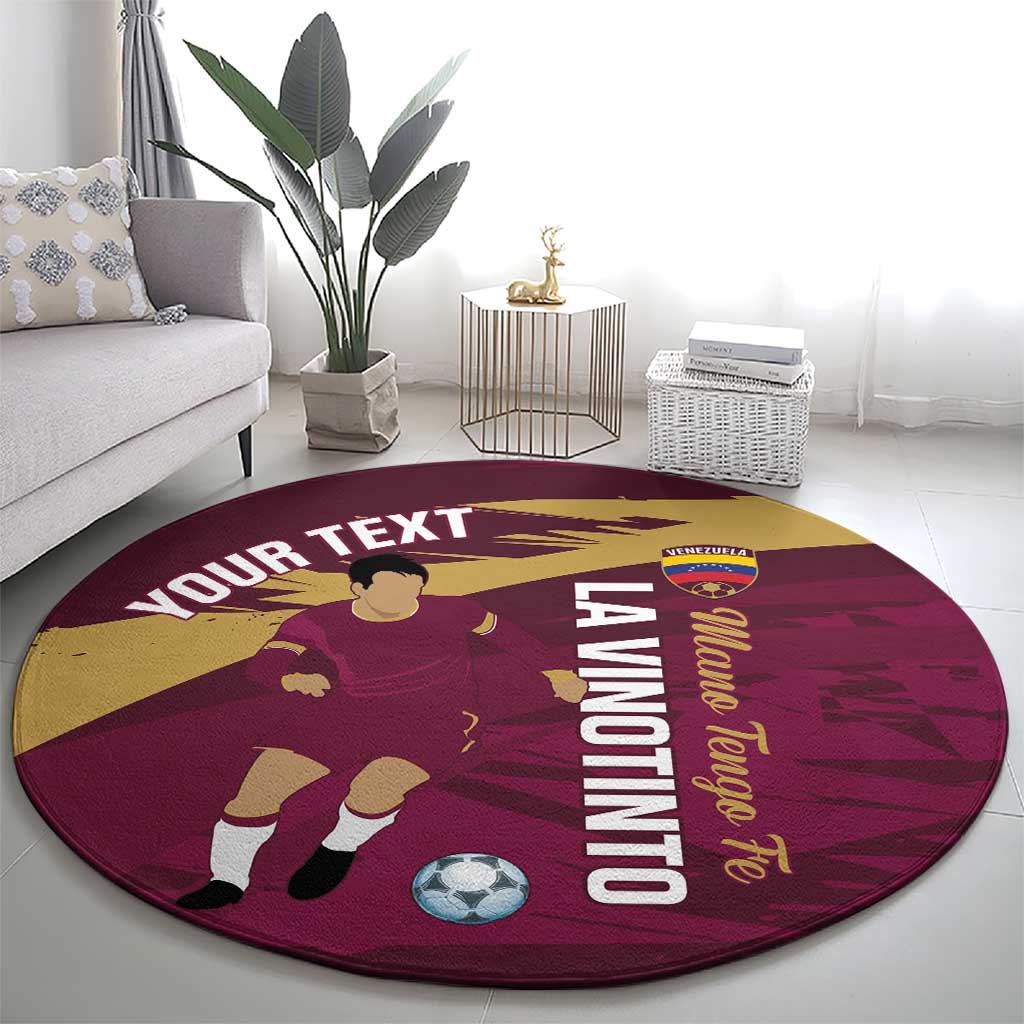 Custom Venezuela Football Round Carpet Mano Tengo Fe La Vinotinto