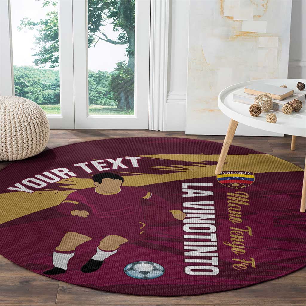 Custom Venezuela Football Round Carpet Mano Tengo Fe La Vinotinto