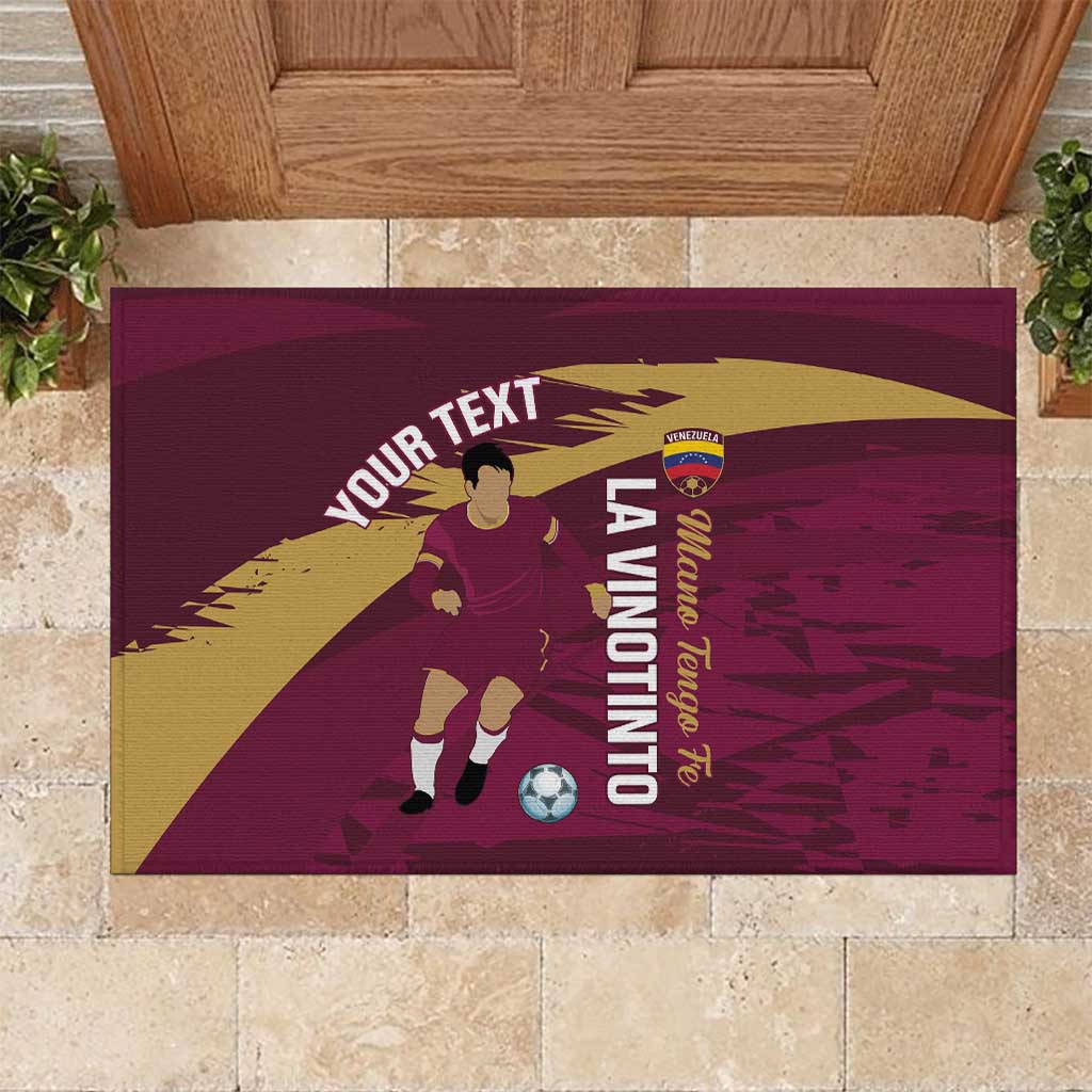 Custom Venezuela Football Rubber Doormat Mano Tengo Fe La Vinotinto