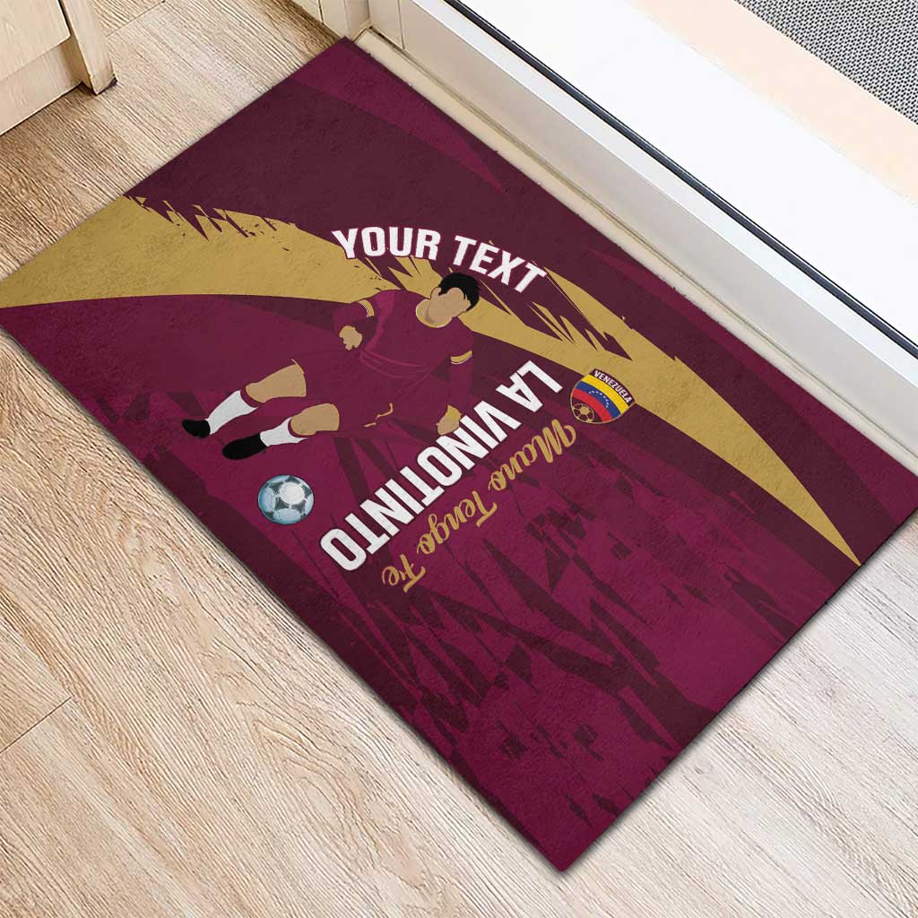 Custom Venezuela Football Rubber Doormat Mano Tengo Fe La Vinotinto