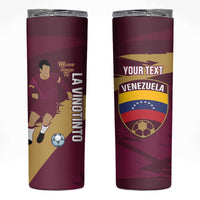 Custom Venezuela Football Skinny Tumbler Mano Tengo Fe La Vinotinto