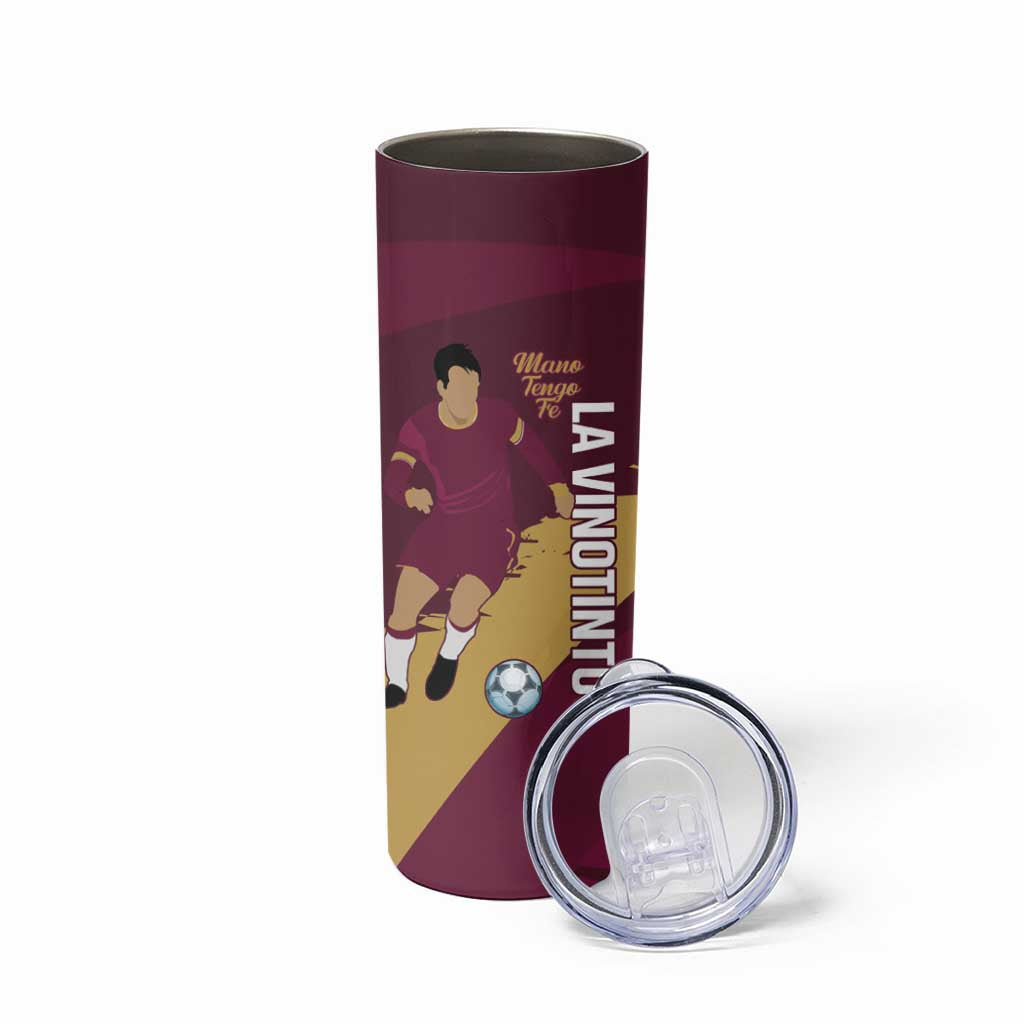 Custom Venezuela Football Skinny Tumbler Mano Tengo Fe La Vinotinto