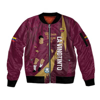 Custom Venezuela Football Sleeve Zip Bomber Jacket Mano Tengo Fe La Vinotinto