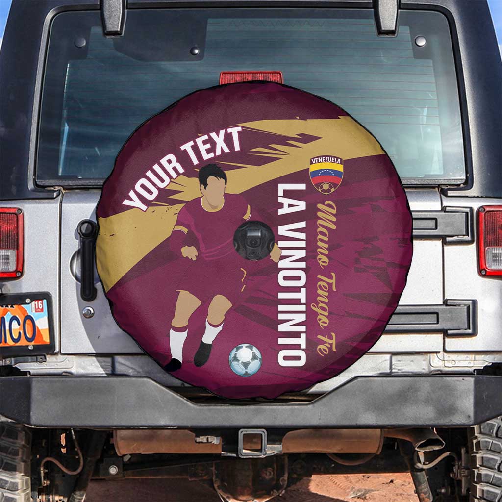 Custom Venezuela Football Spare Tire Cover Mano Tengo Fe La Vinotinto