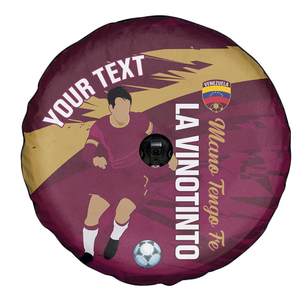 Custom Venezuela Football Spare Tire Cover Mano Tengo Fe La Vinotinto